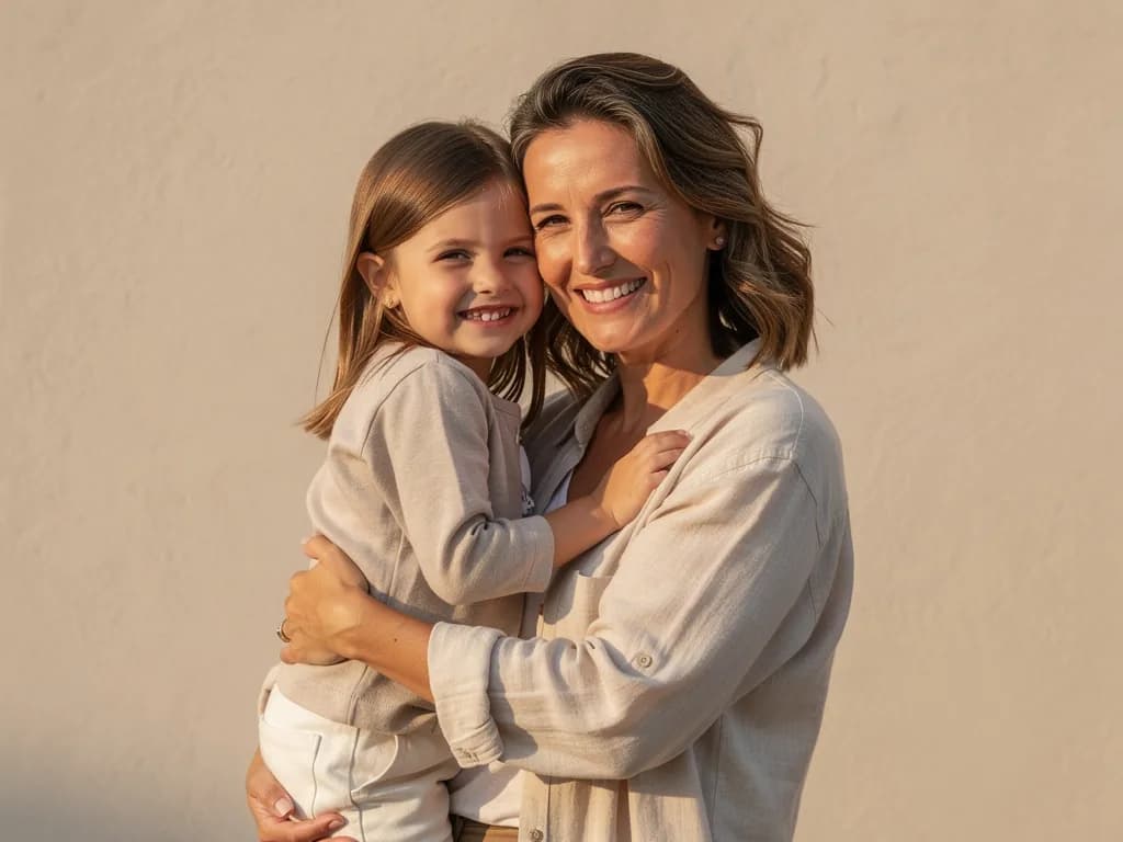 Original photo of a mother and daughter