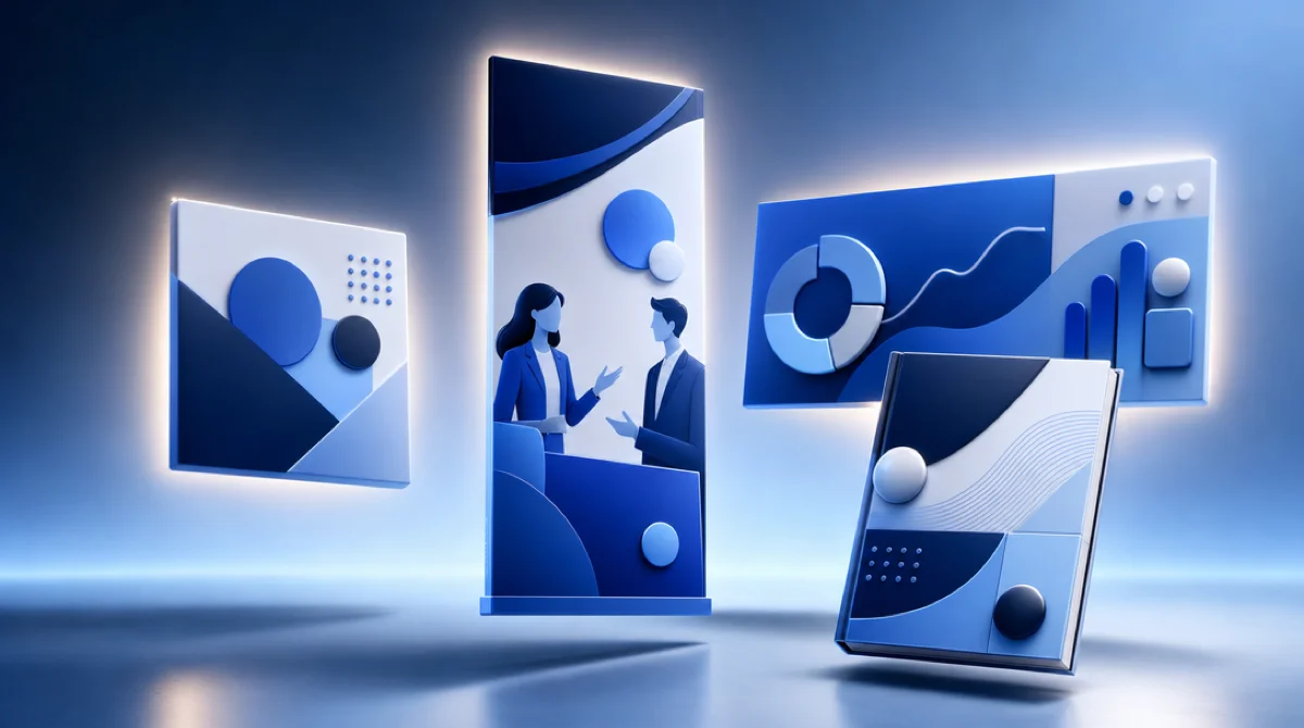 AI-generated ad creative, LinkedIn visuals, and webinar promos for B2B marketers