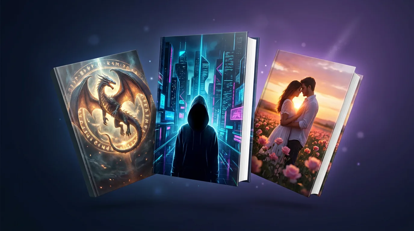 AI book cover generator creating covers for self-published authors