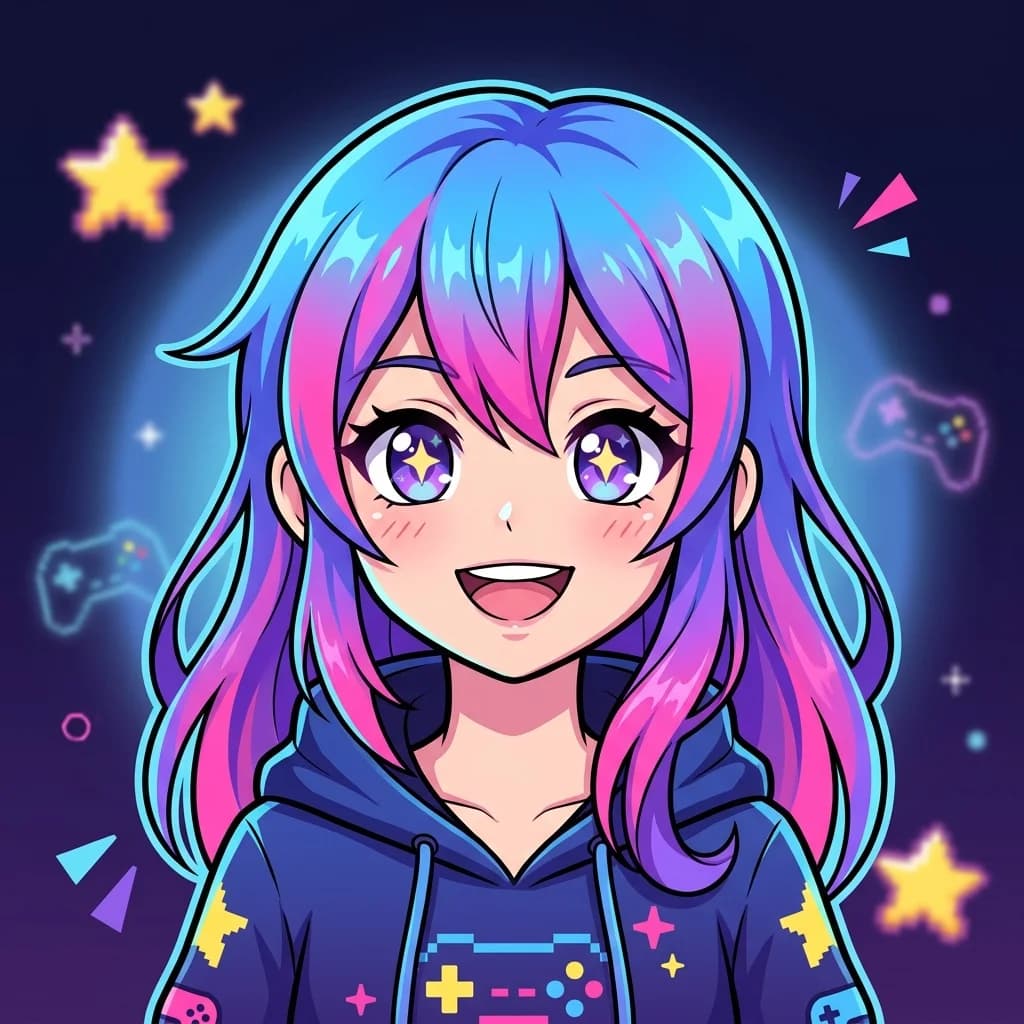 AI-generated anime-style Discord avatar with bold colors and clean line art