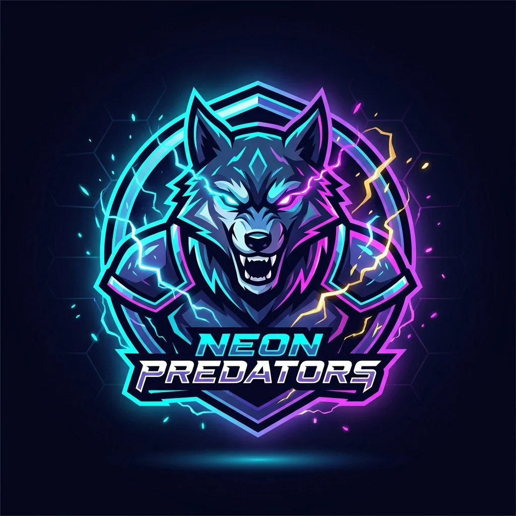 AI-generated gaming and streamer mascot avatar with neon accents