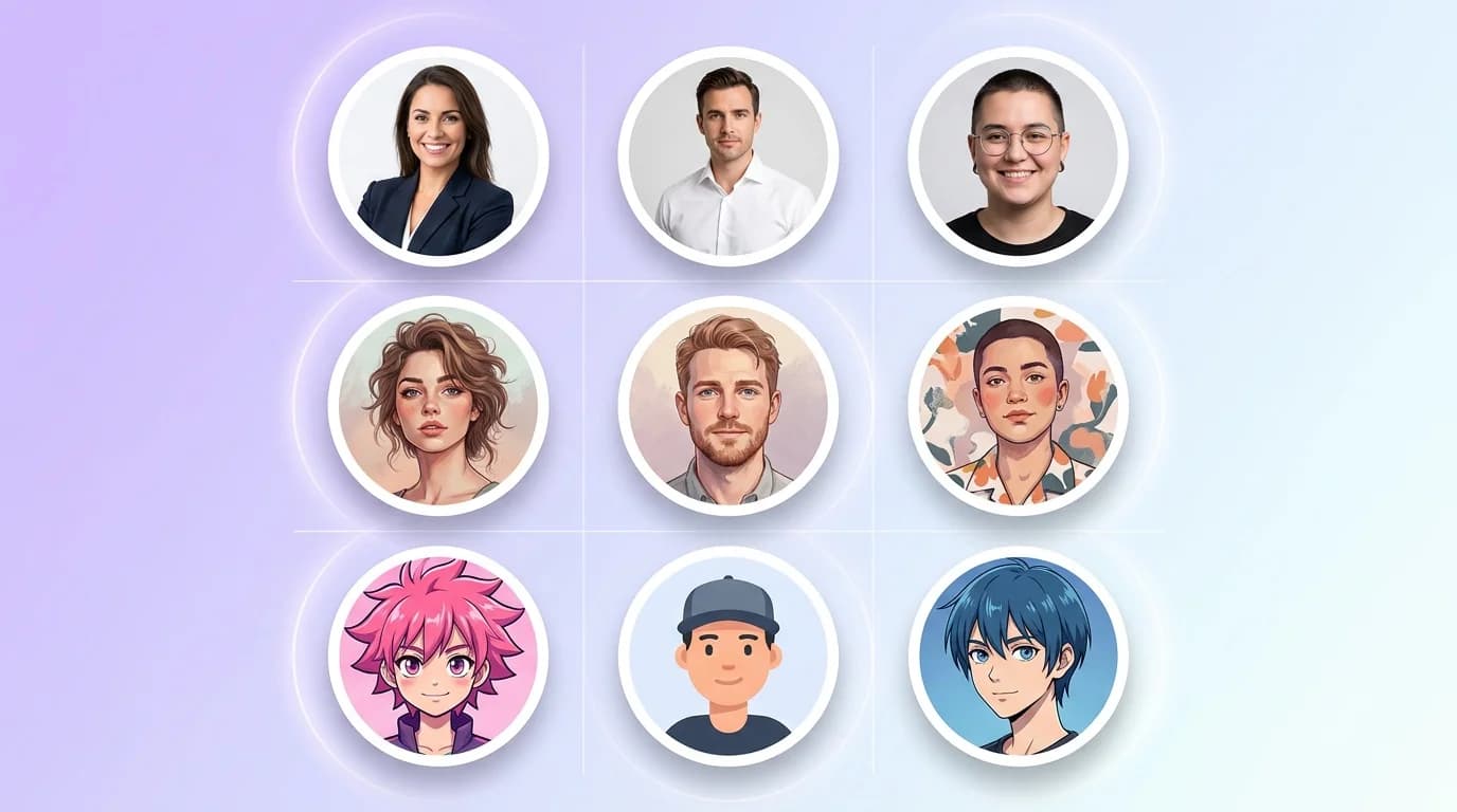 AI-generated profile pictures and avatars for LinkedIn, Discord, Instagram, and Slack
