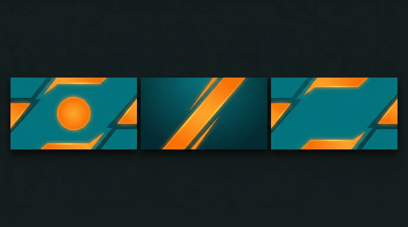 Good example: three thumbnails sharing the same consistent color palette