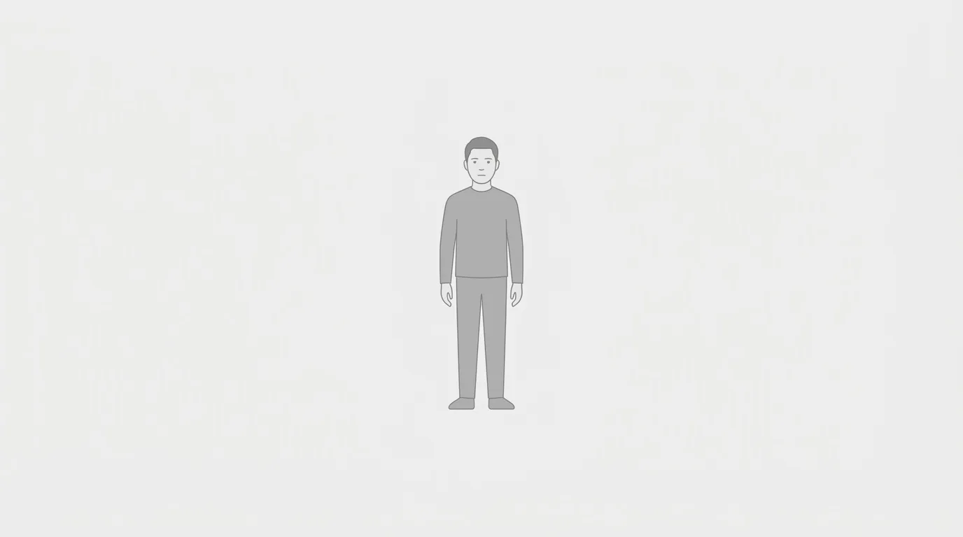 Bad example: a subject stuck dead center in a static, flat composition