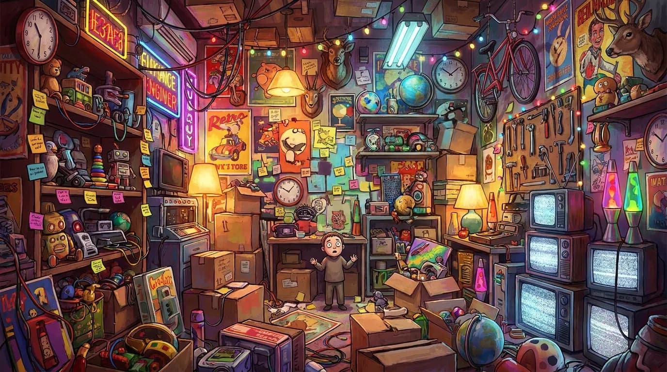 Bad example: a subject lost in a busy, cluttered background full of distractions