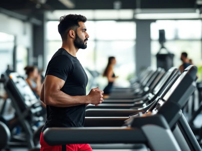 A runner on a treadmill