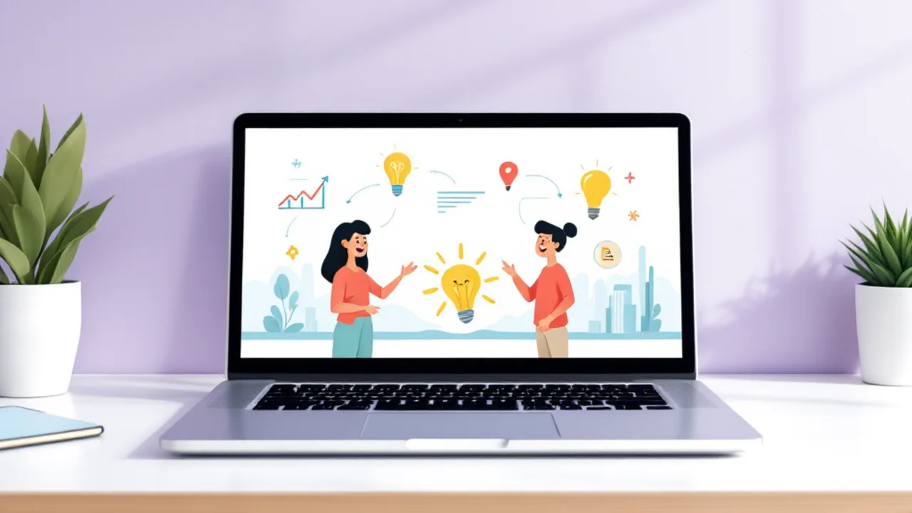 AI-generated explainer video: a clean animated diagram breaking a complex idea into simple visual steps