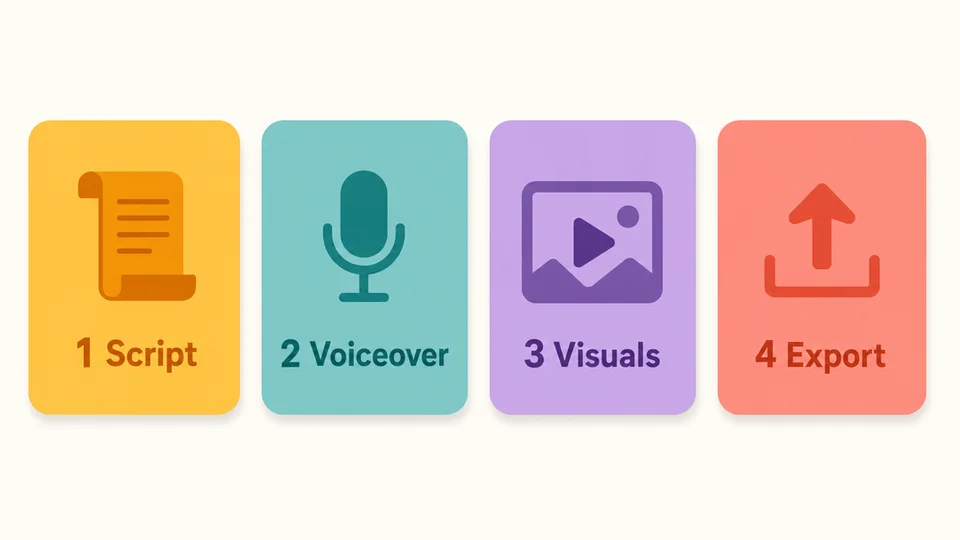 AI-generated step-by-step process explainer showing how each stage of a workflow connects