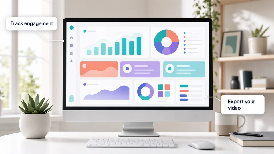 AI-generated software walkthrough explainer showing a product interface with clear callouts