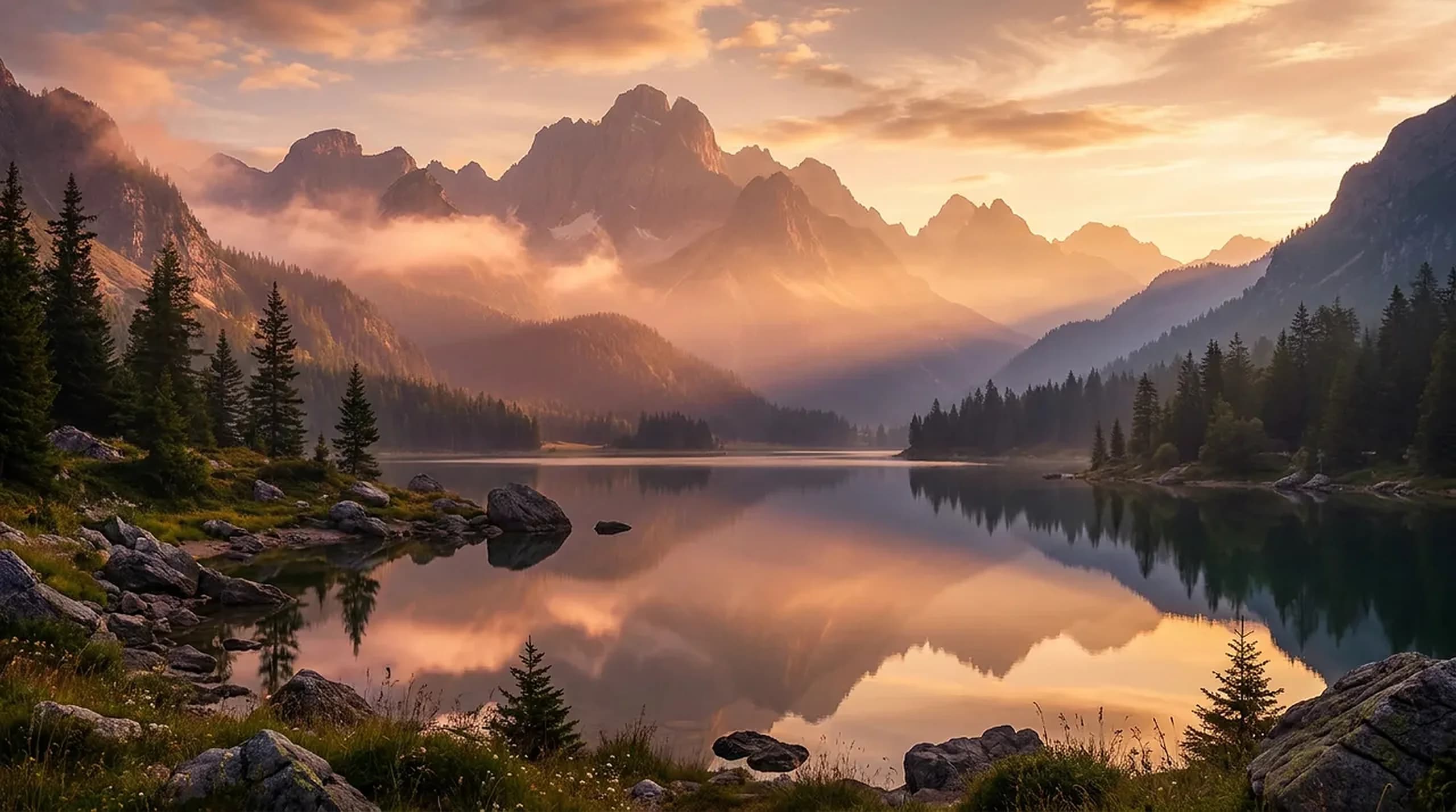 AI-generated nature landscape desktop wallpaper