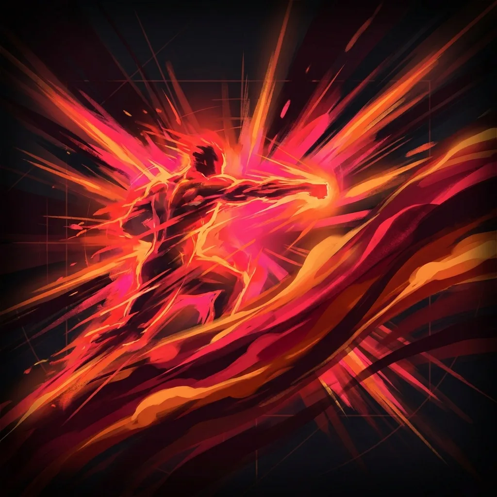 AI-generated workout playlist cover with explosive red and orange energy