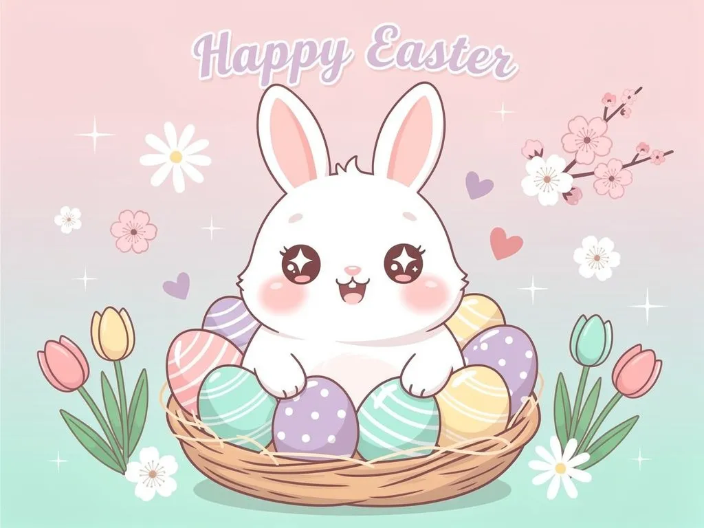 AI-generated Easter bunny card example