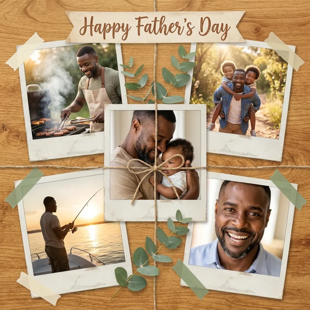 AI-generated Father's Day photo collage card example