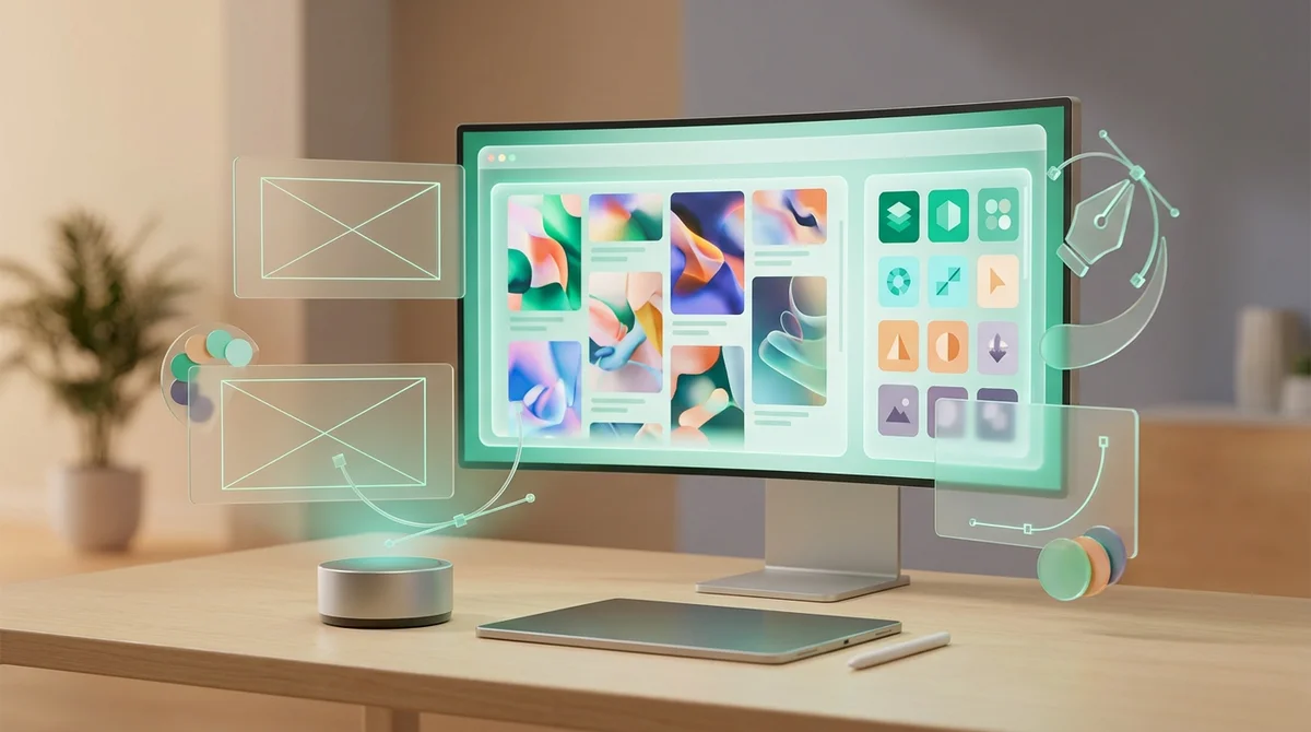 AI-generated concept explorations, moodboards, and asset variations for designers