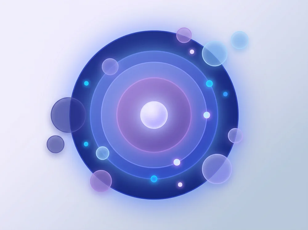 AI-generated market-opportunity visual with concentric rings suggesting total addressable market segments
