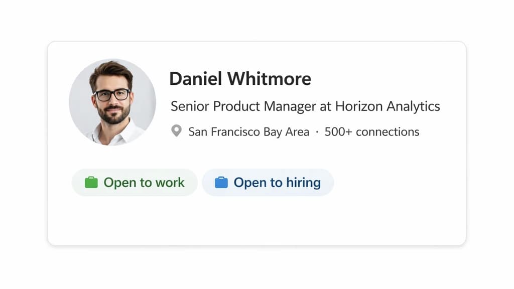 LinkedIn profile with AI headshot
