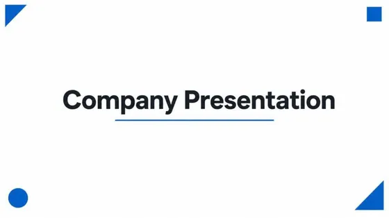AI-generated animated title slide with a heading and geometric shapes sliding into place