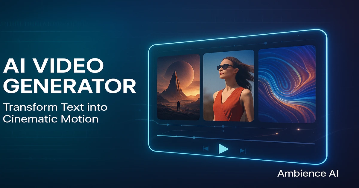 Free AI Video Generator: Create Videos from Text & Images | Ambience AI